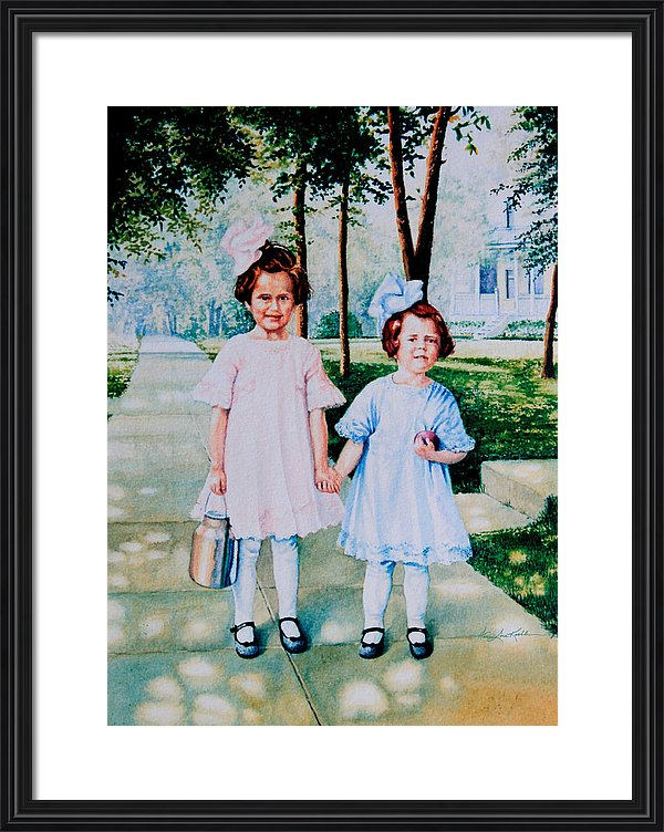 watercolor portrait of two sisters