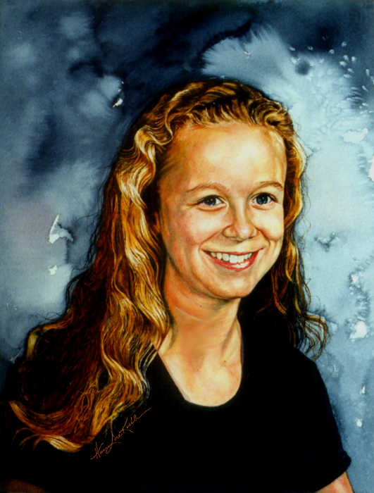 portrait painting of a teen girl