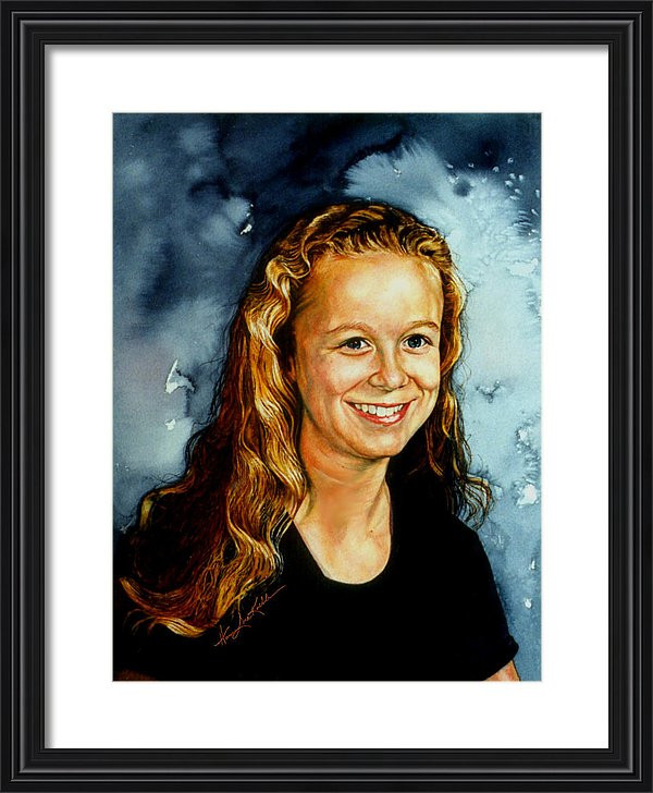 watercolor portrait of a teen girl