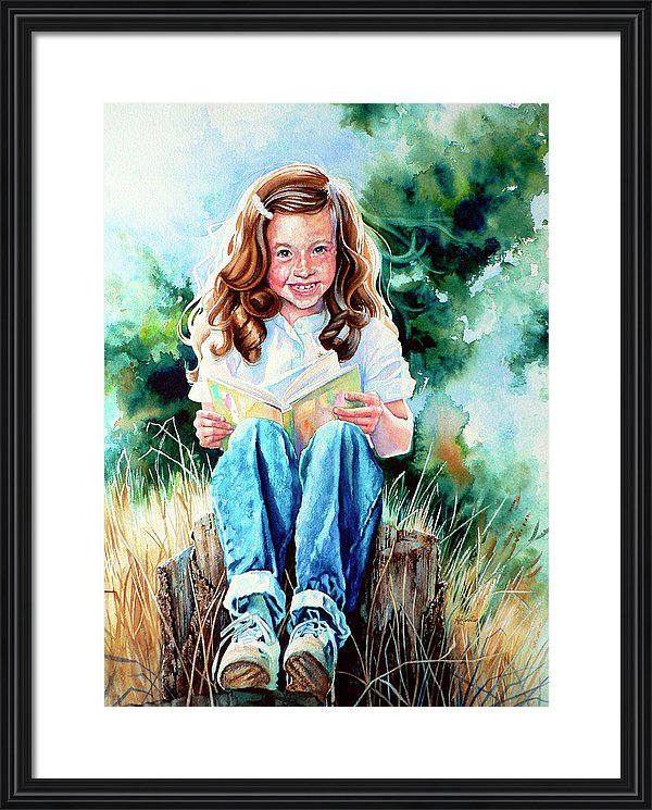 painting of a young girl reading