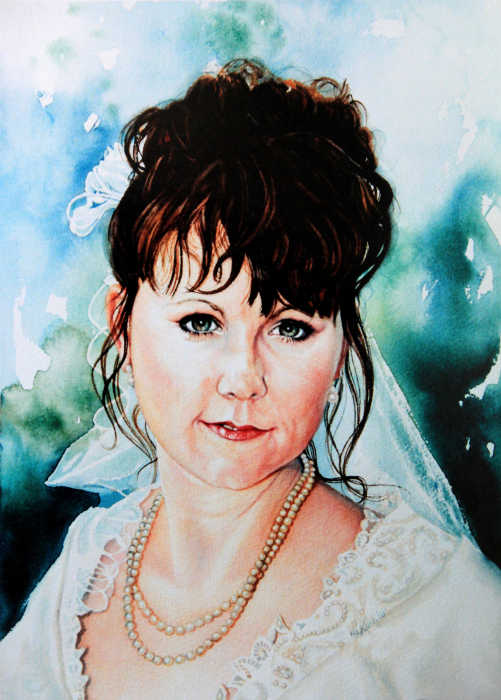 bride portrait painting