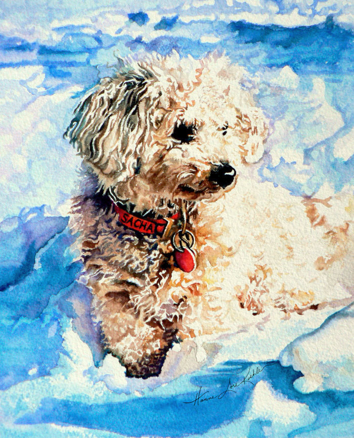 dog portrait watercolor by Hanne Lore Koehler