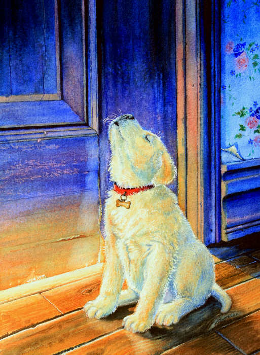 Labrador Retriever puppy painting
