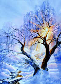 winter landscape painting step 10