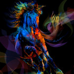 watercolor horses painting