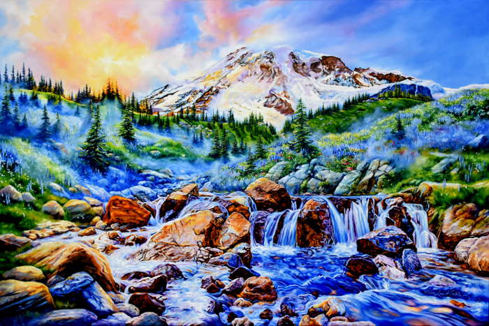 Mt Rainier painting