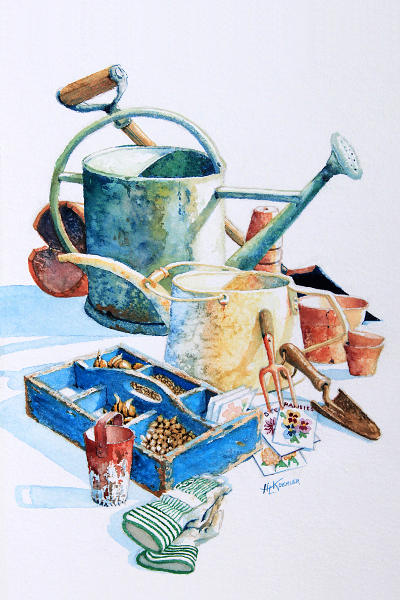 Gardening Tools Painting
