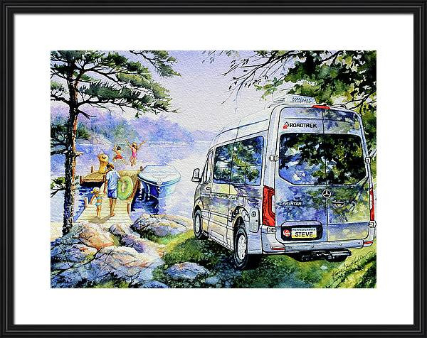 camper van casino vacation painting