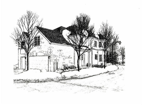 digital house portrait commission