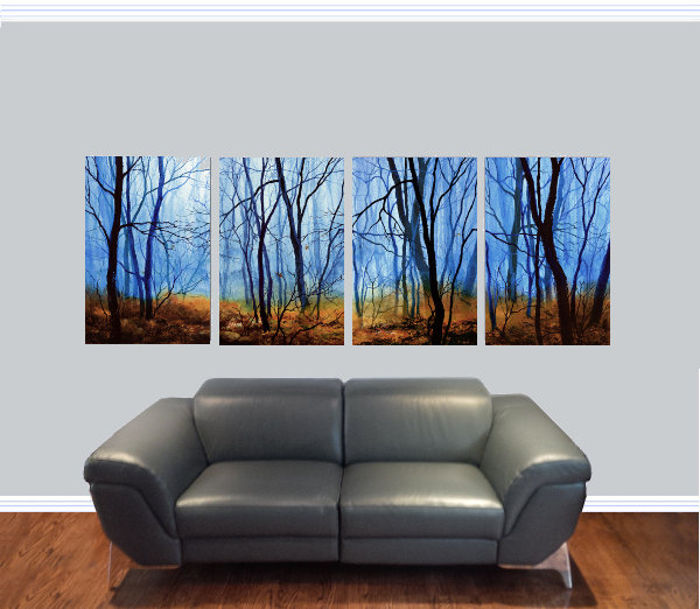 autumn woods landscape mural