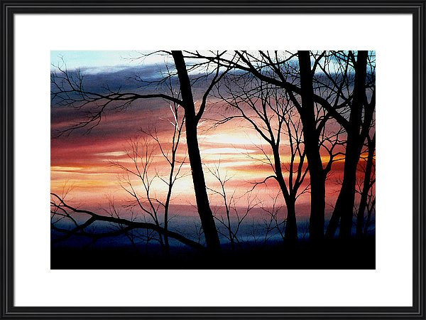 autumn sunset tree mural