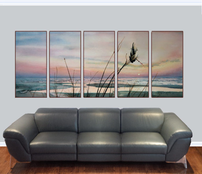 Sandy Beach Dunes Sunset Wall Mural
