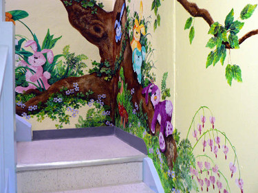 preschool daycare kids mural