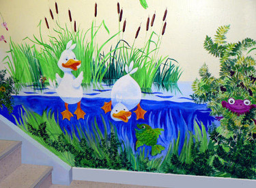 preschool daycare kids duckies mural