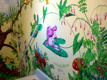preschool daycare kids duckies mural