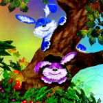 treehouse bunnies painting for preschool kids