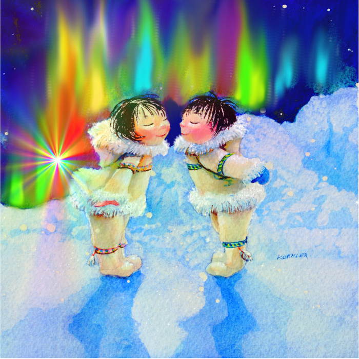 Eskimo kisses painting for baby nursery