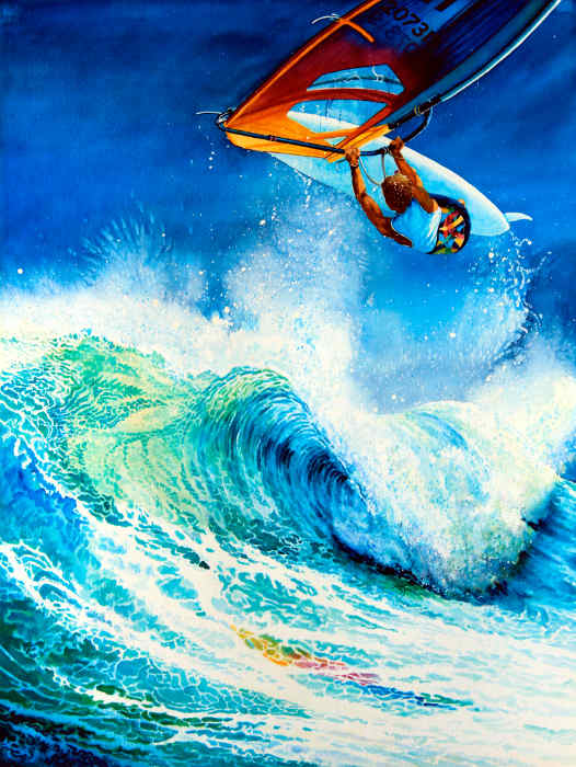 wind surfer painting