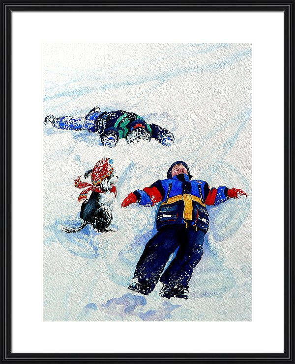 painting of children playing in snow