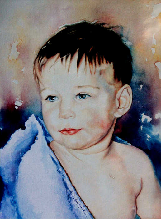 painting of a little boy