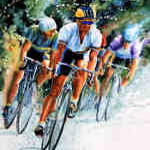 Tour De France Cycling Painting
