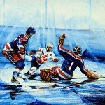 NHL hockey painting Olympic sports art