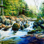 waterfall creek painting