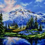 painting of Mount Rainier
