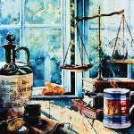 painting of scales of justice and gavel for lawyers