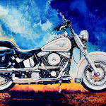 Harley Davidson still life painting