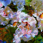 impressionistic painting of fictitious flowers in the garden