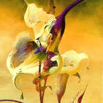 abstract impressionist calla lily paintings