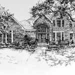 pen and ink house portrait