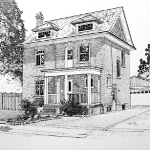 architectural pencil drawing by artist