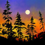 artistic digital sunset silhouette