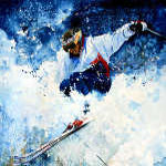 skier painting