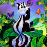 fun skunk and butterfly painting for kids