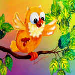 happy owl painting for kids