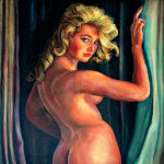 female nude portrait oil painting