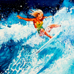 surfer girl painting