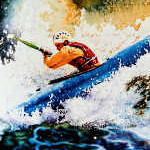 white water kayak painting
