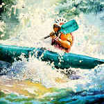 white water Kayaker painting