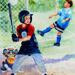 paintings of children playing sports