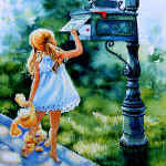 little girl mailing a letter
