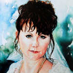 bride portrait painting