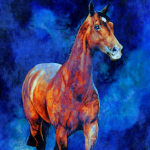 painting of horse in the mist