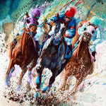 horse race painting